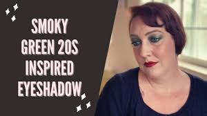 smoky green 20s inspired makeup