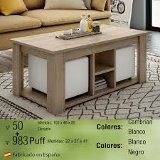 Check spelling or type a new query. Mesa Centro Elevable Con Puff 50 983 Rol Muebles Deco Home