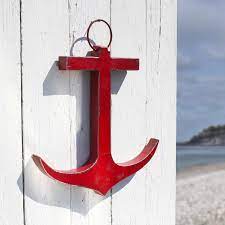 Red Anchor Wall Hanging Recycled