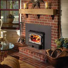 Lopi Wood Fireplace Inserts On Fire