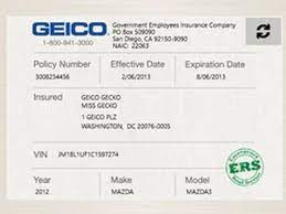 Proof Of Auto Insurance Template Free Of Proof Insurance Geico  gambar png