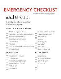 printable emergency supplies list from