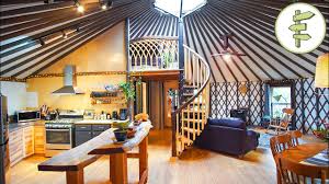 magical yurt with spiral staircase loft