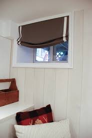 Relaxed Roman Blind Basement Window