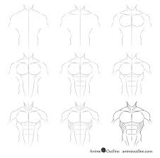 how to draw anime muscular male body