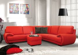 white living room red sofa home trendy