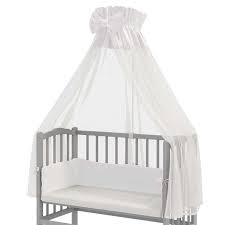 white bedding set for bedside cribs