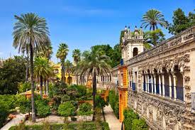 Any moorish fortress in spain. Der Palast Von Alcazar In Sevilla Andalusien Spanien