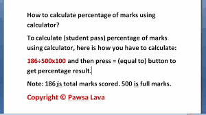 how to calculate percene of marks