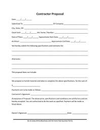 Free Print Contractor Proposal Forms The Free Printable
