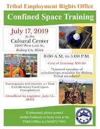 Confined Space Training July 17 2019 Bishop Tero