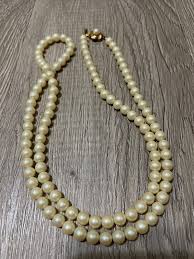 pearl necklace gold clasp fesyen