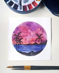 Simple Beach Painting Colorful