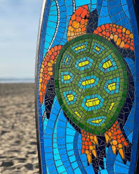Sea Turtle Mosaic Surfboard 9 Pics