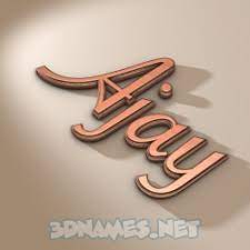 preview of rose gold 3d name for ajay