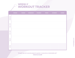 free workout planner templates