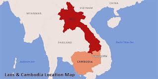 where is laos cambodia location maps