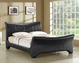 black faux leather bed frame