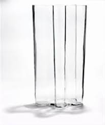 Large Mouth Blown Clear Glass Vase