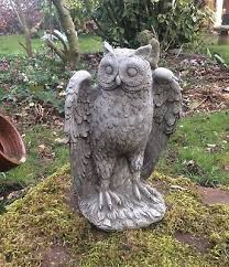 stone garden owl statue bird figure