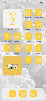 Monochrome Yellow iOS 14 App Icons ...