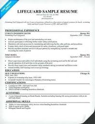 Lifeguard Resume Sample Lifeguard Resume Description U2013