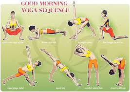 good morning yoga sequence stock vector