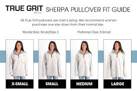 How Do True Grit Pullovers Fit True Grit Size Chart True
