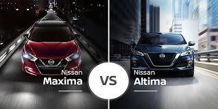 You'll need to step up to the altima sl trim to find a similar number of standard features as the maxima, but you can save more than $5,000 comparatively by doing so. Nissan Maxima Vs Nissan Altima Cross Showroom Showdown