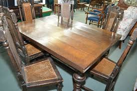 antique oak tudor style dining suite