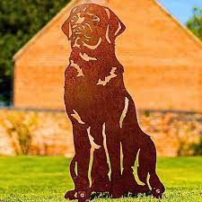 Black Chocolate Labrador Statue Brown