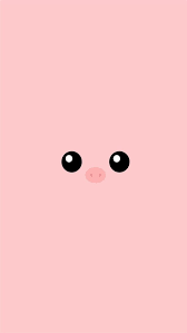 minimal pink piggy cute eyes iphone 8