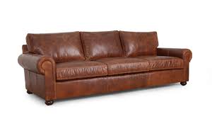 3 seater leather sofa with rolled arms