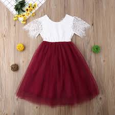 1pc Girls Lace Tutu Tulle Backless Dress Party Princess Birthday Flower Girl Dresses