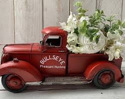~♥red old fashioned truck from days gone by. Red Metal Truck Etsy