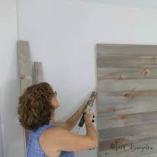 Easy to make diy rustic headboard video tutorial to make a queen size wood headboard for under $50. Diy Rustic Headboard Out Of Shiplap H2obungalow