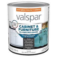 Smoothing down your cabinets will help the paint to stick and will ensure that you get a lush, consistent colour. Valspar Cabinet And Furniture Semi Gloss Enamel Interior Paint 1 Quart In The Interior Paint Department At Lowes Com