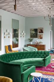 green velvet upholstery in living rooms