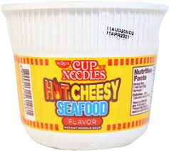 nissin cup noodles hot cheesy seafood 50g