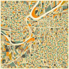 maps of kansas city mo prints