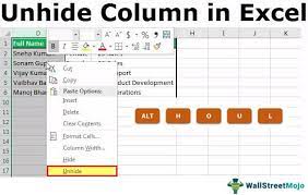 unhide column in excel top 7 quick