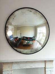 antique glass convex mirror living