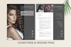 hairstylist resume template graphic by
