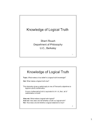 knowledge of logical truth knowledge of