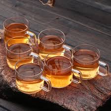 borosilicate glass tea cup set of 6