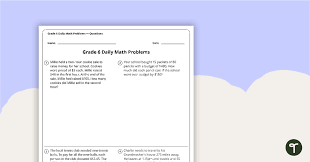 Daily Math Word Problems Grade 6