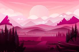 pink landscape images free