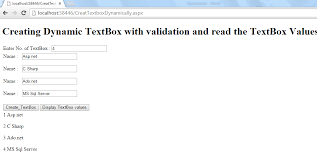 validating reading dynamic textbox