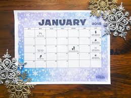 Disney January 2018 Calendar Disney Family