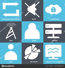Set Of 9 Simple Editable Icons Such As Analytic On Computer